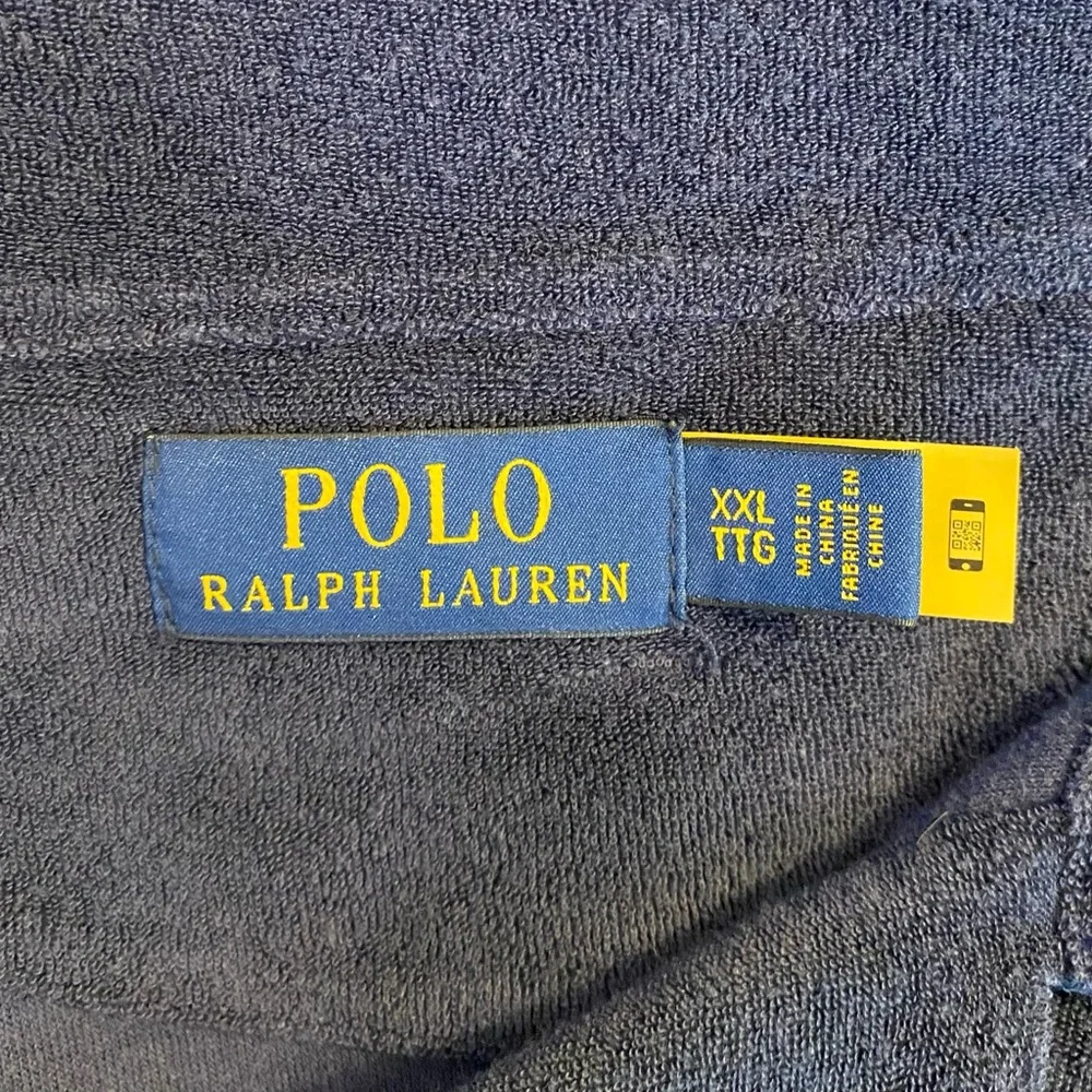 Ralph Lauren Navy Blue Terry Polo Shirt, Men's Size 2XL, Cotton-Blend